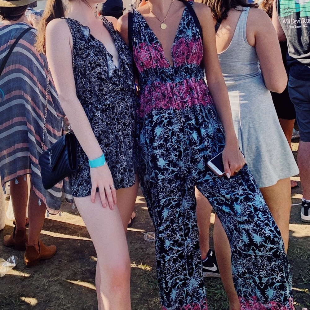 Topshop Embroidered Wide Leg Jumpsuit